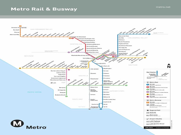 Metro Rail & Busway Map 2023